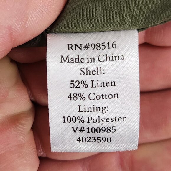 Coldwater Creek Jacket Womens 20 Green Linen Cotton Utility Chore Field Casual - Picture 10 of 13